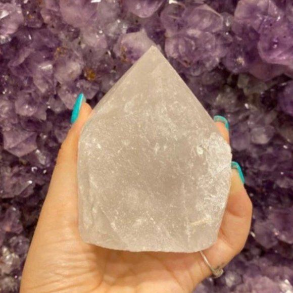 Clear Quartz Polished Point, Healing Stone, Office Decor, Boho Artwork, Crown - Picture 1 of 4